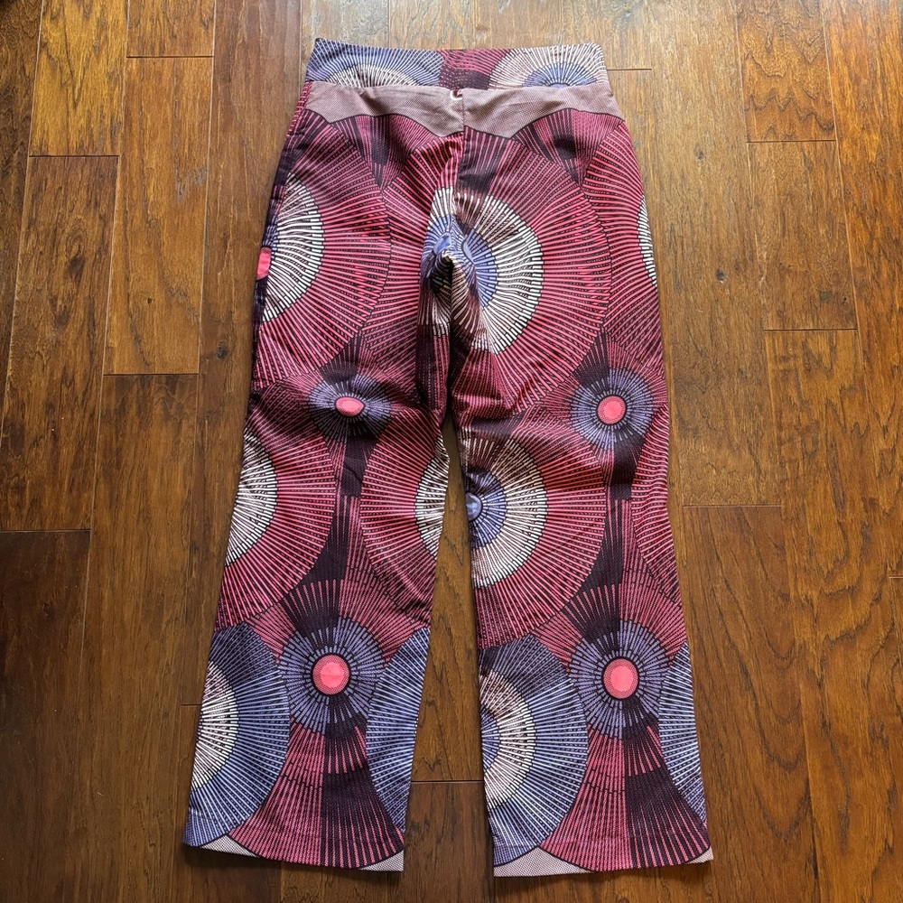 Handmade Retro Print High Waist Wide Leg Pant | Fit M/L - Picture 2 of 8